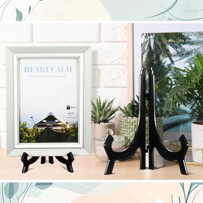 HESTYA 3 Pcs Black Acrylic Display Stands, Picture Plate Easel 4.5/7/9.8 in - color: Black