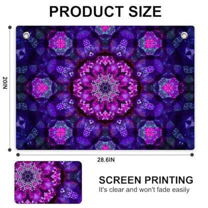 Purple Crystal Mandala Tapestry Banner Flag 28.5 x 20 Inch - color: Multi 0667