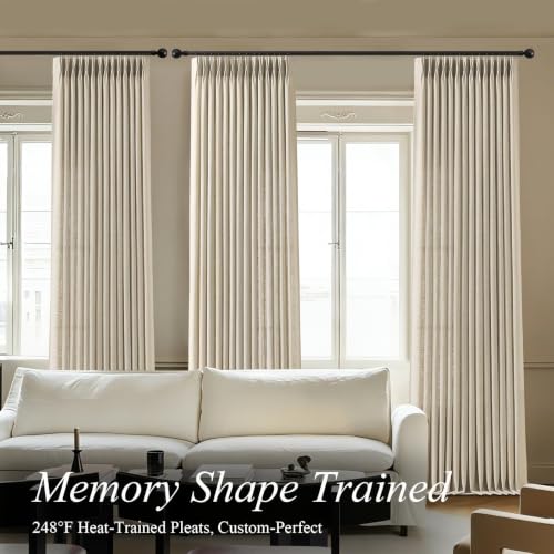 AUSSPVOCT 90 Inch Curtains Pinch Pleated Linen-Like Drapes 2 Panel Set - color: Burlywood Birch, size: 60"W x 90"L (Pack of 1)