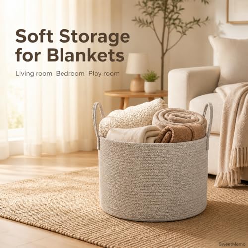 Big Gift Basket Empty Kit, Large Woven Rope Storage Basket, Beige - color: Natural Brown, size: Large