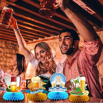 10Pcs Oktoberfest Honeycomb Centerpieces Bavarian Party Table Decor - style: Oktoberfest Style