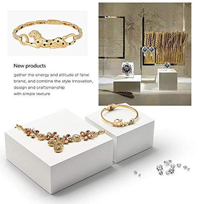 Oirlv Small White Display Riser for Jewelry,Cute Trophy Base for Showcase - color: SM05201