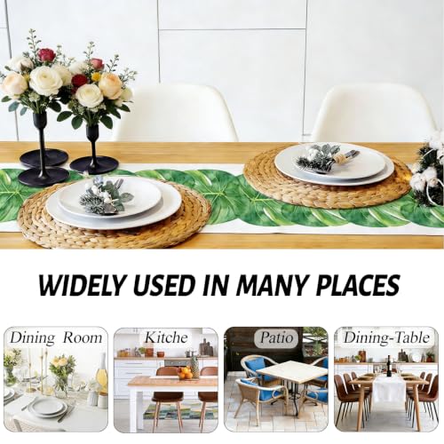 Palm Leaves Table Runners 13x72 Inch, Tropical Palm Leaves Table Runner - color: Watercolor Monstera