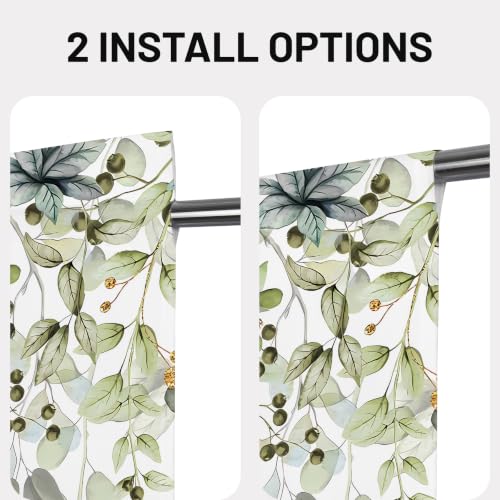 Sage Green Eucalyptus Leaves French Door Curtain 1 Panel, Privacy 26x40 in - color: Eucalyptus Leaves-green, size: 26"W x 40"L (Pack of 1)