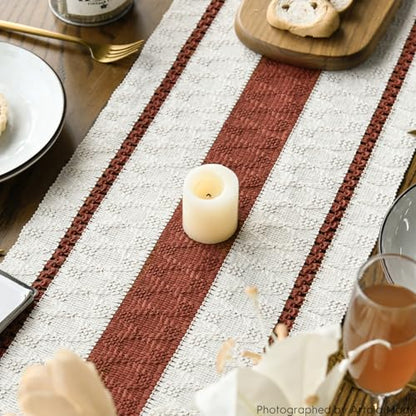Artoid Mode Caramel Rustic Woven Table Runner 12x60 Inch - color: Caramel, size: 12" x 60", Table Runner
