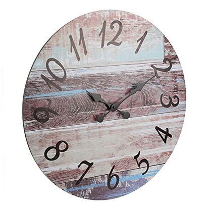 Stonebriar Vintage Farmhouse 23 Inch Round Battery Operated Hanging Wall Clock - size: 23.5 Inch