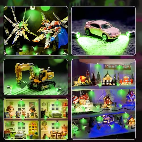 Aogist 12 PCS Green Mini LED Spot Lights, Battery Operated Tiny SMD Lamps - color: Green, size: 12