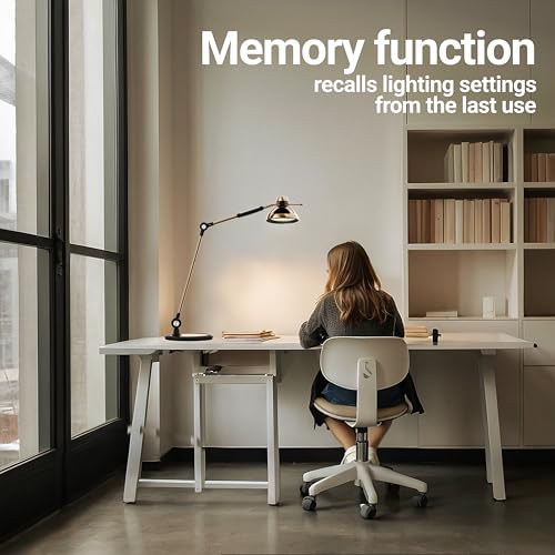 OTUS Tall LED Architect Desk Lamp for Home Office, Gesture Control, Brass - color: Brass