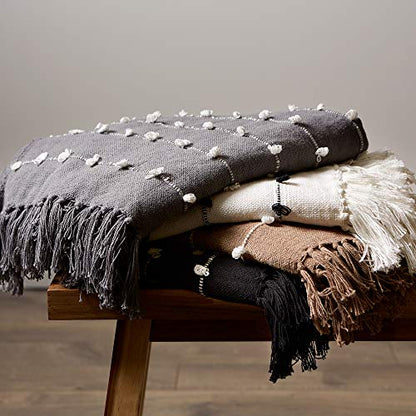 DII Woven Loop Throw Collection, 50x60, Off-White - color: Off-white