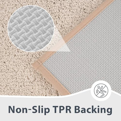 anllugs Bathroom Rugs, 30" x 60" Soft Bath Rugs, Beige & Grayish Brown - color: Beige & Grayish Brown, size: 30" X 60"