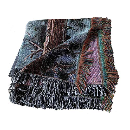 Bear Lodge Jacquard Woven Tapestry Throw Blanket 50"x60" - color: Bear