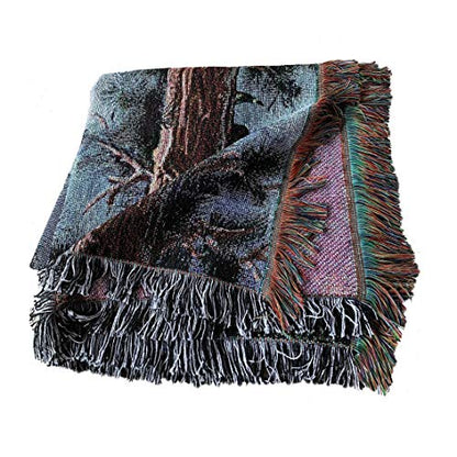 Bear Lodge Jacquard Woven Tapestry Throw Blanket 50"x60" - color: Bear