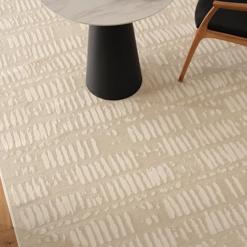 Revival Rugs Shell 4'x6' Area Rugs - Washable, Medium Pile, Beige, Cream - color: Beige/Cream, size: 3'11" x 6'1" (Rectangular)