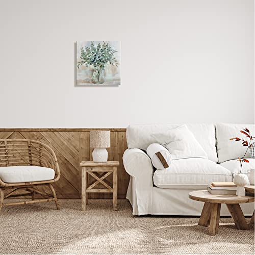 Soothing Eucalyptus Herb, 17 x 17 Inch Canvas Wall Art - color: Eucalyptus Mason Jar, size: 17"L x 17"W