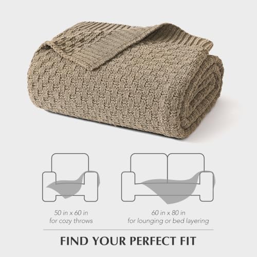 EVERGRACEHOME Chunky Chenille Knit Throw Blanket, Hearth Taupe, 50" x 60" - color: Hearth Taupe, size: 50" x 60"