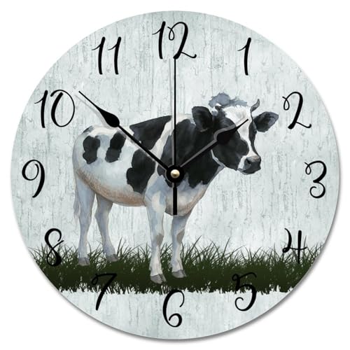 Holstein Cow Wall Clocks Farm Milk Cow Kitchen Wall Clock - color: Style-8, size: 12 Inch