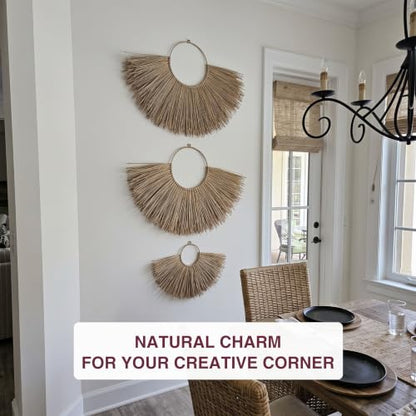 Chicvillage Handmade Wall Basket Set For Boho Decor (Set 3-Piece Sunshine)