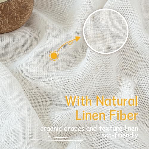 YoungsTex Linen 세미 시어 커튼 주방 창문용 길이 101.6cm(40인치), 짧은 화이트 라이트 필터링 드레이프, 로드 포켓 백 탭 텍스처, 카페 창문 위 싱크대용 패널 2개, 86.4 x 101.6cm(34 x 40인치) - color: 클라우드 화이트, size: 34"W x 40"L (Pack of 2)