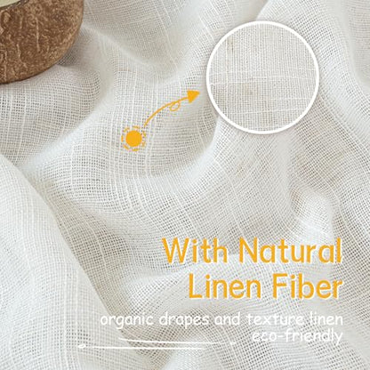 YoungsTex Linen 세미 시어 커튼 주방 창문용 길이 101.6cm(40인치), 짧은 화이트 라이트 필터링 드레이프, 로드 포켓 백 탭 텍스처, 카페 창문 위 싱크대용 패널 2개, 86.4 x 101.6cm(34 x 40인치) - color: 클라우드 화이트, size: 34"W x 40"L (Pack of 2)