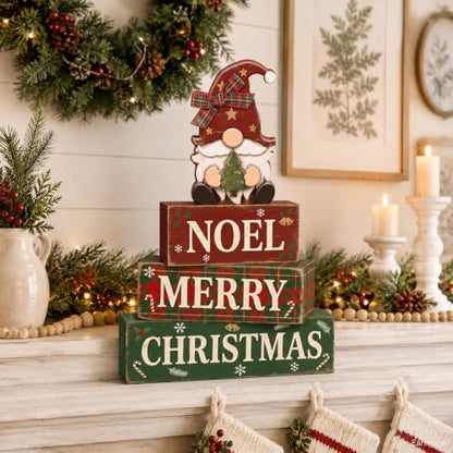 Christmas Decorations Indoor, 4pcs Christmas Plaid Gnomes Home Decor - style: Plaid Gnome