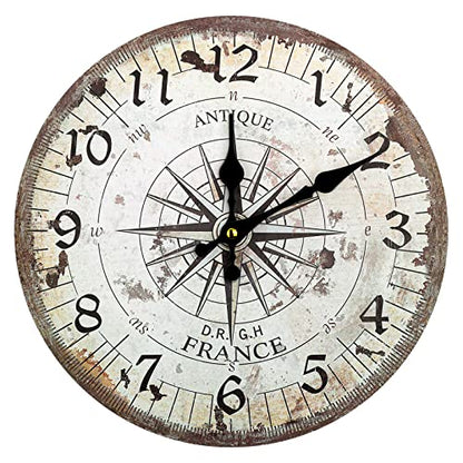 Bdor Nautical Wooden Wall Clock for Living Room, Kitchen, Home, Bedroom