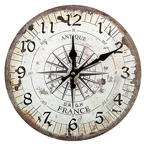 Bdor Nautical Wooden Wall Clock for Living Room, Kitchen, Home, Bedroom
