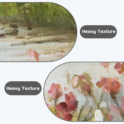 HILL WEST Countryside Stream Rustic Landscape Framed Wall Art, 24x16inch - color: Stream, size: 24"L x 16"W
