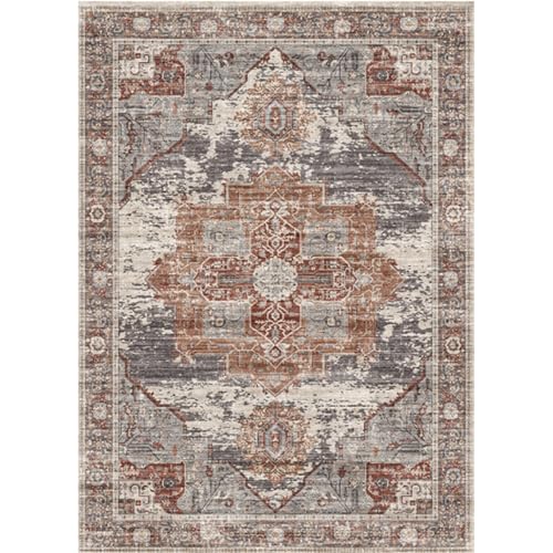 6x8 Rugs for Living Room Washable Non-Slip Soft Carpets for Bedroom Vintage Stain Resistant Rug for Kitchen Dining Room Non-Shedding Home Decor Mat for Study Room Nursery 6x8 Brick - color: Brick, size: 6' x 8' (Rectangular)