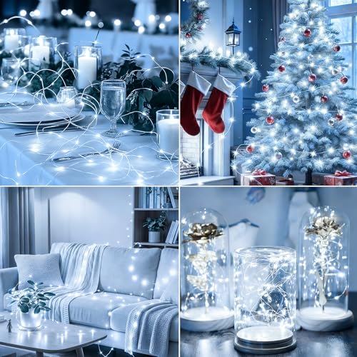 24 Pcs White Fairy Lights Waterproof 7Ft 20LED String Light - color: White, size: 24 PCS