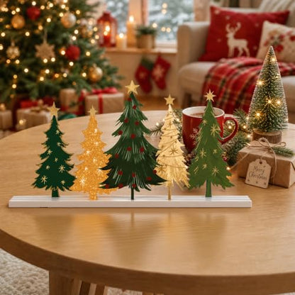 Smile Table Decor, Standing Centerpieces, 5Pcs Christmas Trees - style: Retro Trees
