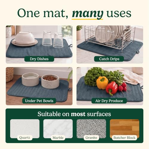 Cuisinart Dish Drying Mat for Kitchen Counter, 2-Pack XL 18"x24" - color: Geostripe Blue