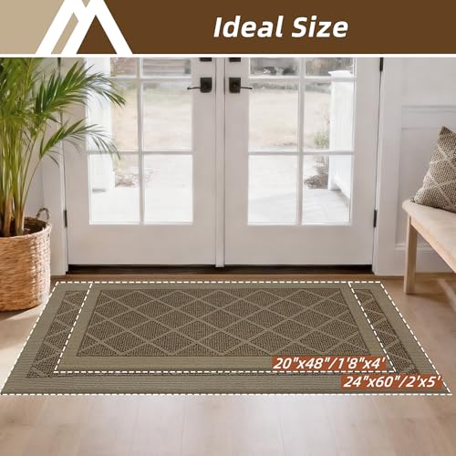 COSY HOMEER Non-Slip Door Mat 24"x60",Entryway Rugs Low Profile,Beige - color: Beige, size: 5' x 2' (Rectangular)