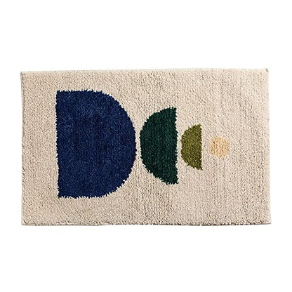 Boho Bathroom Rugs Non-Slip Abstract Bath Rugs Microfiber Cute Mat Black Washable for Tube/Washbasin/Toilet (Beige-Sunrise, 20"X32") - color: Beige-sunrise, size: 1'8" x 2'8" (Oblong)