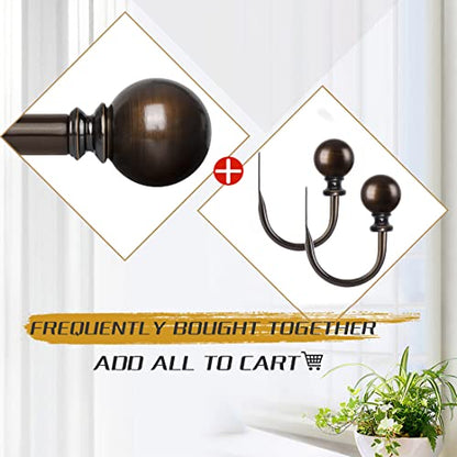 KAMANINA Curtain Holdbacks 2 Pack Wall Mounted with Bronze Round Finials - color: Antique Bronze