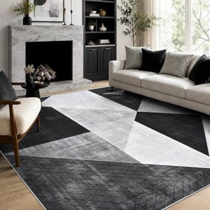 Yinhua Geometric 6x9 Area Rugs Modern Rugs for Living Room Washable, Grey - color: Grey, size: 6' x 9' (Rectangular)