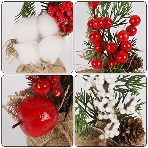 winemana 6 Pcs Mini Christmas Tree Table Decorations Office Holiday Decor - size: 8in