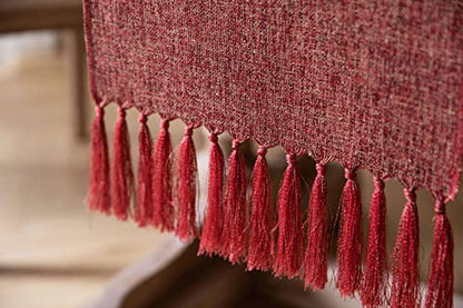 ZeeMart Red Table Runners 48 Inches Long, Burlap Linen Style Rustic Farmhouse Table Runner, Small Short Boho Coffee Table Runner, 13x48 Inches, Red - color: Classic Burlap/Red, size: 48" x 13" (Rectangular)