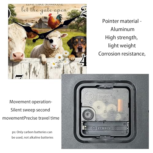 14 Inch Funny Farmhouse Wall Clocks Battery Operated - color: Colorful, size: 14 Inch