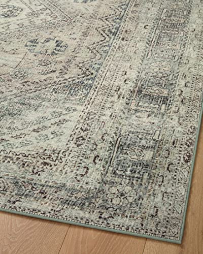 Loloi Magnolia Home Sinclair Natural/Sage 5'-0" x 7'-0" Area Rug - color: Natural / Sage, size: 5' x 7' (Rectangular)