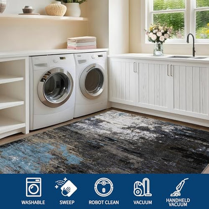 GarveeHome Abstract Area Rugs 5x7 Ultra-Soft Modern Indoor Grey Brown - color: Natura/Land, size: 5' x 7' (Rectangular)