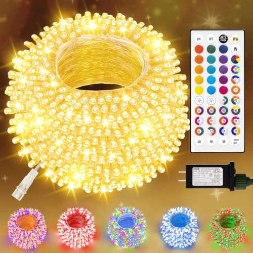 LitHome Color Changing Christmas String Lights Connectable, 66Ft 200 LED - color: Clear Wire, size: 200LED / 66FT