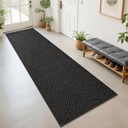 COSY HOMEER Hallway Runner Rugs Non-Slip Washable 2'7"x10' Black - color: Black, size: 2'7" x 10'
