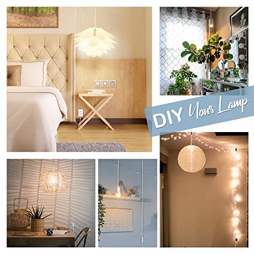 JACKYLED 20Ft UL Approval Extension Hanging Lantern Pendant Light Lamp Cord - style: 20Ft-White
