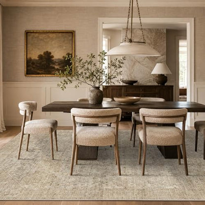 8x10 Washable Boho Area Rug, Dark Beige Farmhouse for Living Room - color: Dark Beige, size: 8' x 10' (Rectangular)