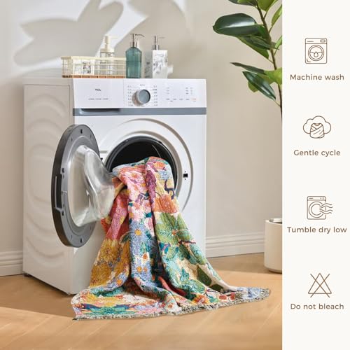 LUTBM Boho Throw Blanket for Bed 60"x80", All Season Cotton Couch Blankets - color: Countryside, size: 60"×80"