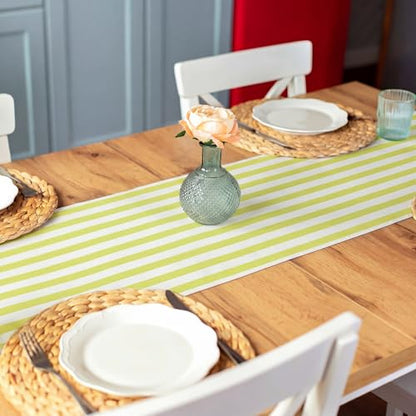 AmazingSpark Striped Table Runner Roll,Light Green,25' Long X 16" Wide - color: Light Green, size: 25' Long X 16" Wide