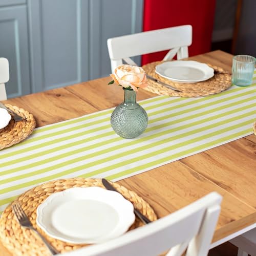 AmazingSpark Striped Table Runner Roll,Light Green,50' Long X 16" Wide - color: Light Green, size: 50' Long X 16" Wide
