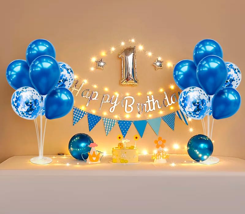 ZJDHPTY 4Set Blue Balloon Stand Table Centerpieces Party Decor - color: Blue 4