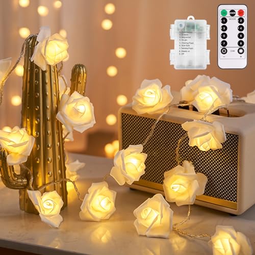 echosari Rose Fairy Lights Battery Operated 15Ft Warm White - color: Warm White, size: Rose
