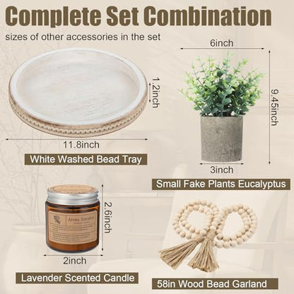 Novabright 6 Pcs Farmhouse Lantern Decor Set Candle Lanterns Simple Lines - style: Simple Lines